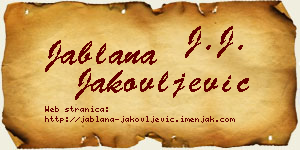Jablana Jakovljević vizit kartica